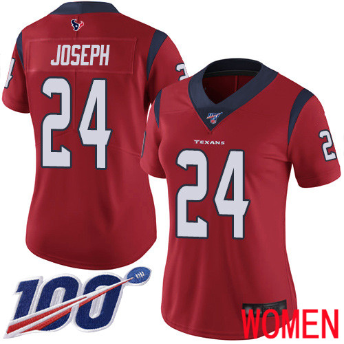 Houston Texans Limited Red Women Johnathan Joseph Alternate Jersey NFL Football #24 100th Season Vapor Untouchable->women nfl jersey->Women Jersey